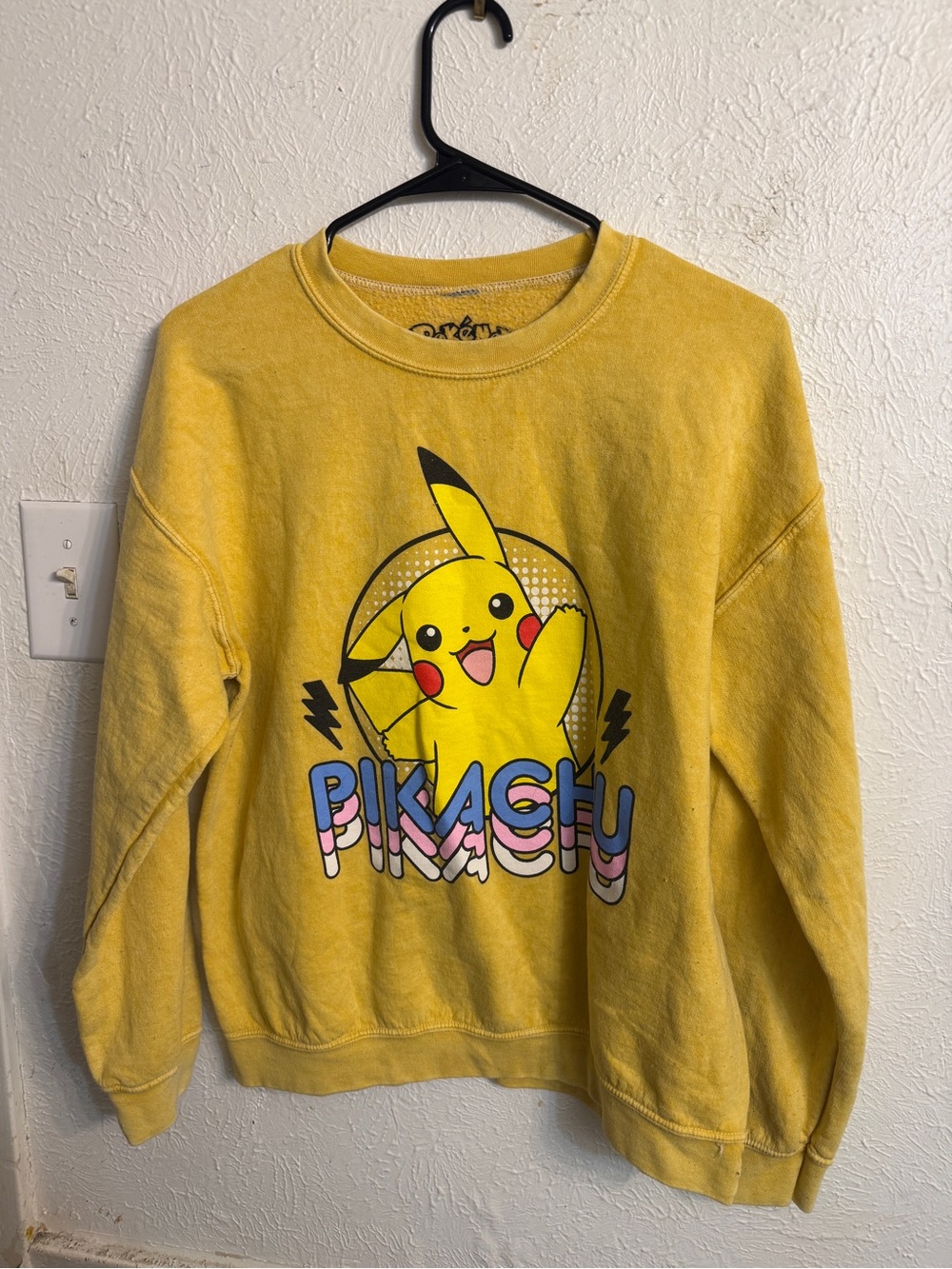 Pikachu Yellow Graphic Crewneck Sweater